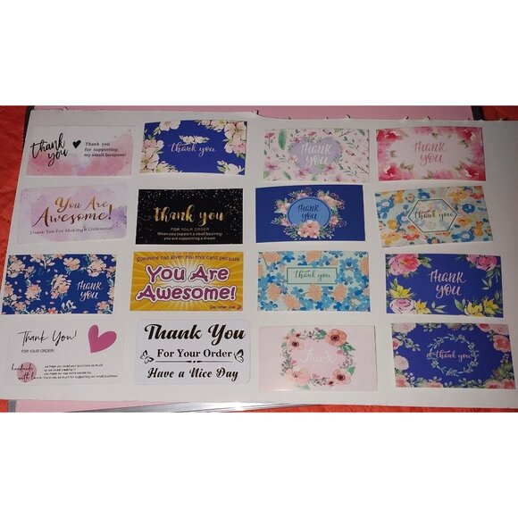48 Assorted Thank You Cards For Small Business Orders - Floral & Colorful Design - Picture 5 of 5